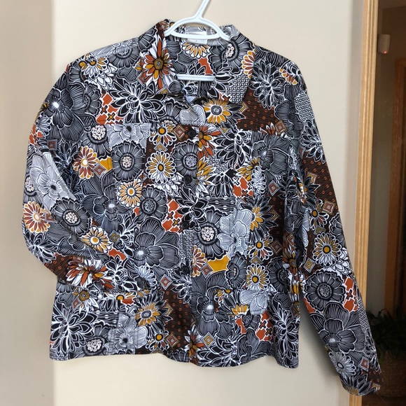 Chico’s Graphic Floral Print Jacket - Picture 2 of 7